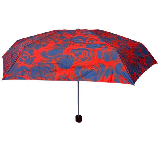 Burberry Water Rose Compact Umbrella, Blue and Red - Picture 7 of 10